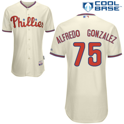 Miguel Alfredo Gonzalez #75 MLB Jersey-Philadelphia Phillies Men's Authentic Alternate White Cool Base Home Baseball Jersey